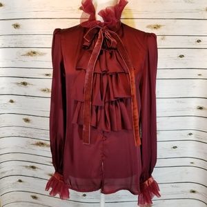 Bano Victorian inspired satin blouse